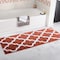 Hastings Home 100 Percent Cotton Trellis Bathroom Mat - 24x60 inches - Brick 542259LWM - alternate 1
